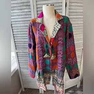 NEW- Suzani Kantha Jacket by Kaantha Karma - vintage cotton & hand embroidered